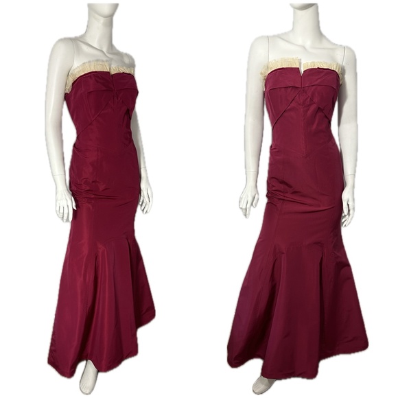 CAROLINA HERRERA - RENEE's OSCAR $5490 Runway RASPBERRY SILK Gown Dress 4-6 - Picture 6 of 14